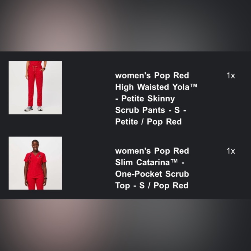 AVAILABLE - Figs (New with tags) Pop Red Scrub Set!